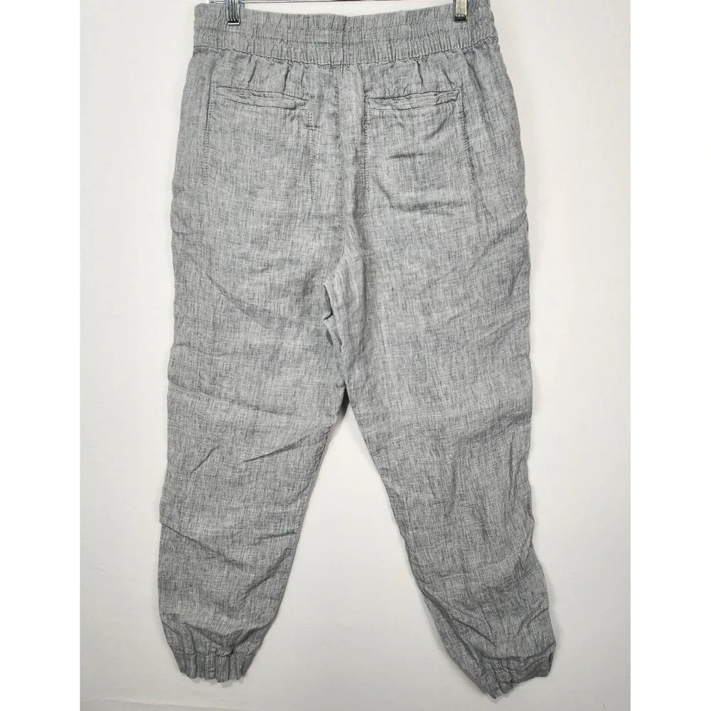 ATHLETA Cabo Linen Jogger Gray 100% Linen Exercise Yoga Pilates Size M - Picture 9 of 10
